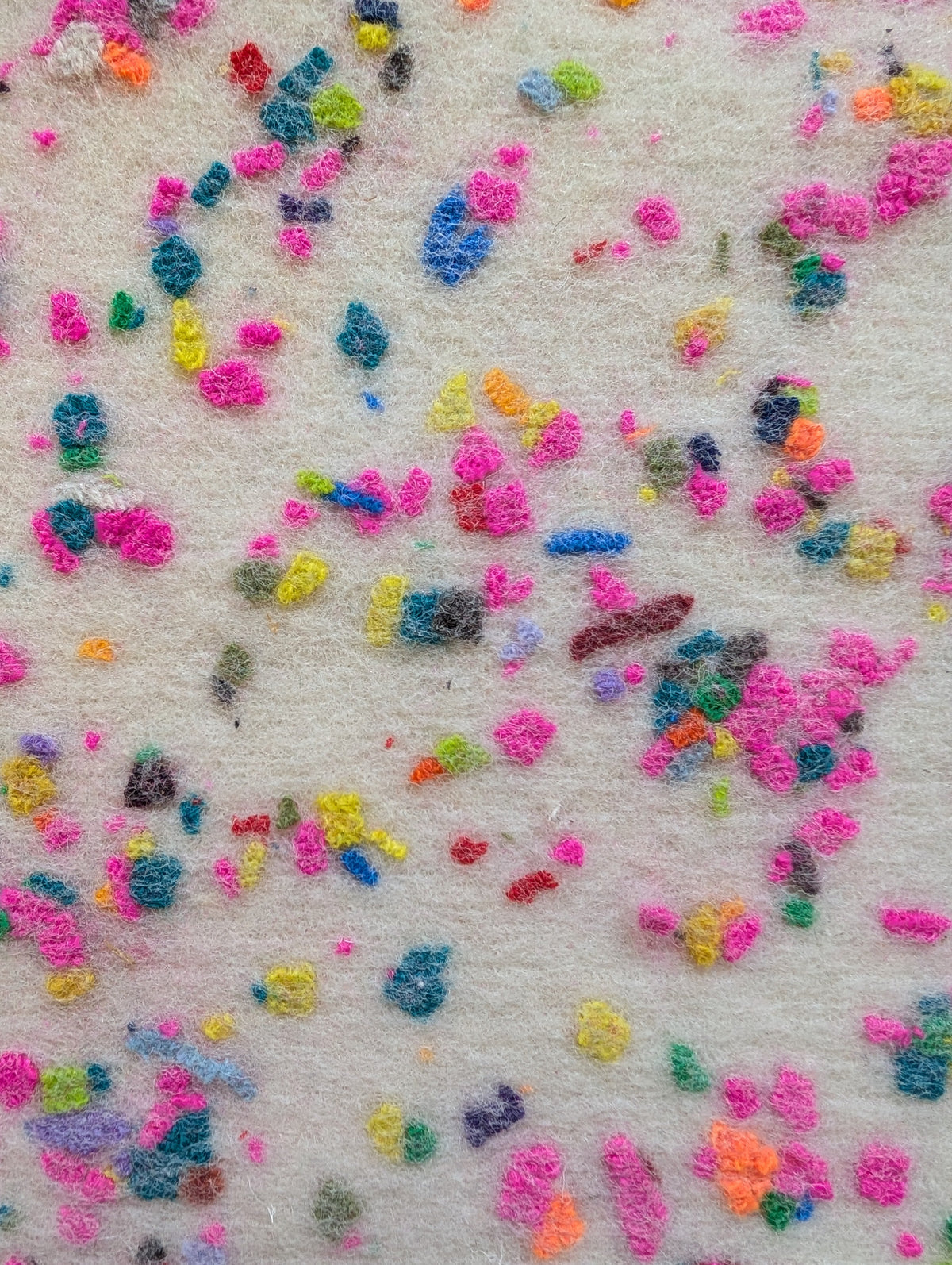 WoolGrown Confetti felt: grey wool felt flecked with colourful wool scraps